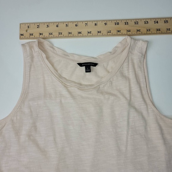 Banana Republic Sleeveless Blouse Womens Large Cream Pleated Shear Back Flowy - Picture 6 of 8